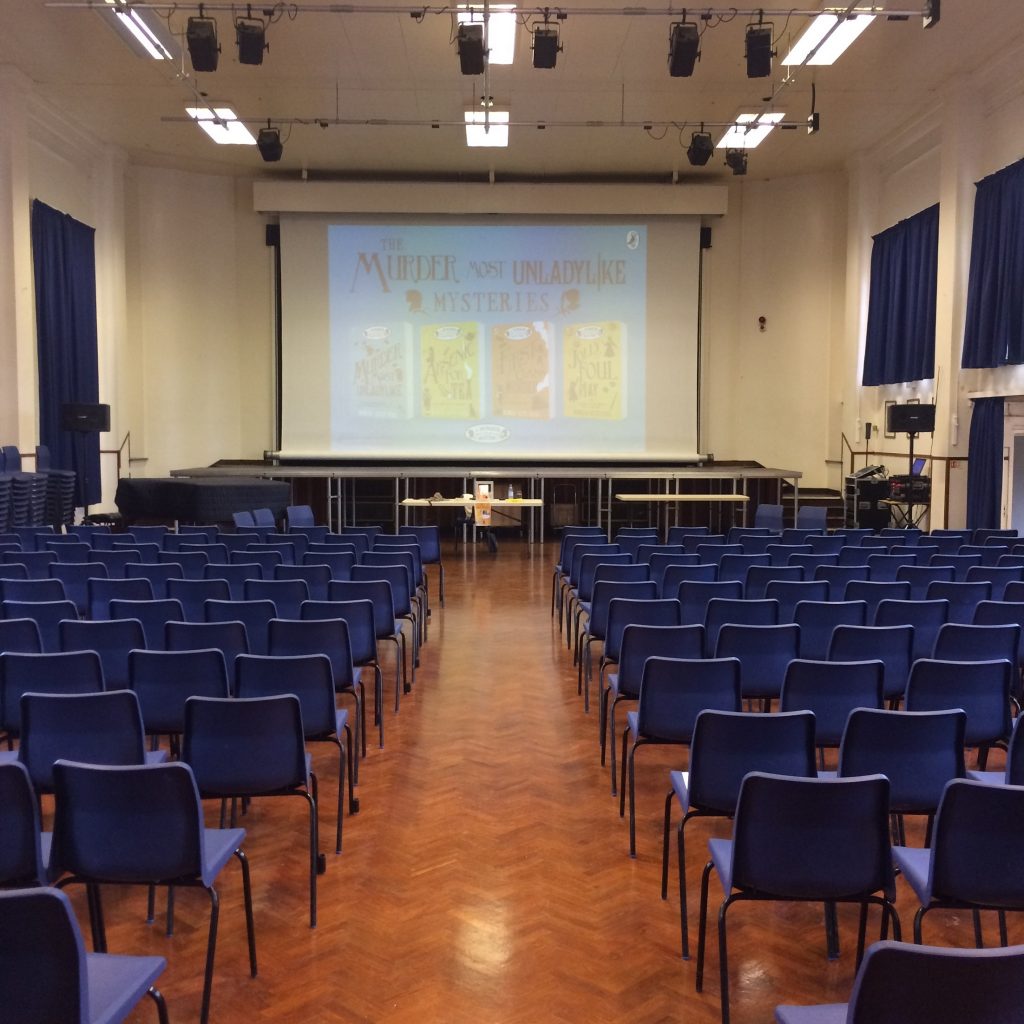 The hall at Burford School - about to be filled with 280 students!